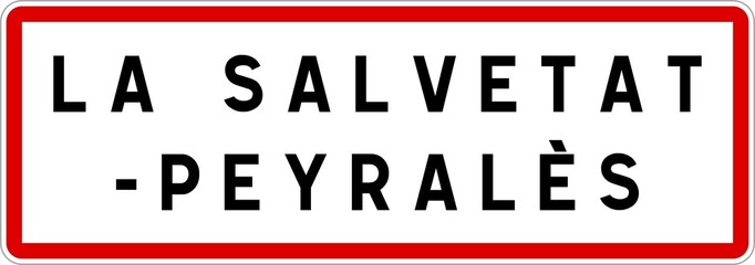 Panneau entrée ville agglomération La Salvetat-Peyralès / Town entrance sign La Salvetat-Peyralès
