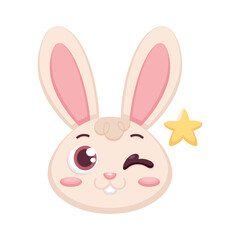 Isolated happy rabbit cartoon avatar Vector illustration