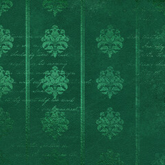 Green natural leather aged pattern. Vintage scrapbook background