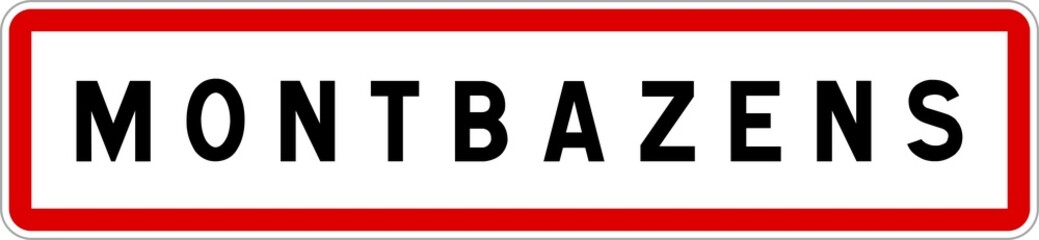Panneau entrée ville agglomération Montbazens / Town entrance sign Montbazens