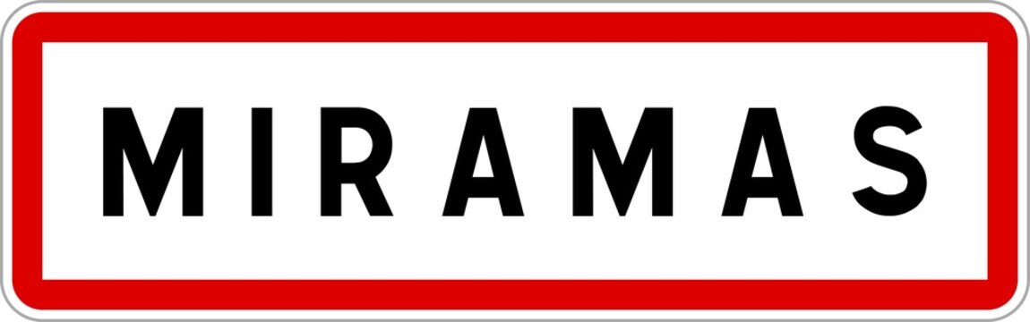 Panneau entr&eacute;e ville agglom&eacute;ration Miramas / Town entrance sign Miramas