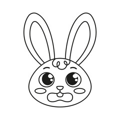 Isolated worried rabbit cartoon avatar Vector illustration