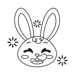 Isolated happy rabbit cartoon avatar Vector illustration