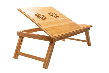 Wooden table isolated on a white background.