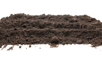 Black land for plant isolated on white background.