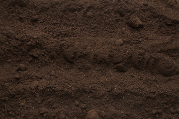 Black land for plant background. Top view.