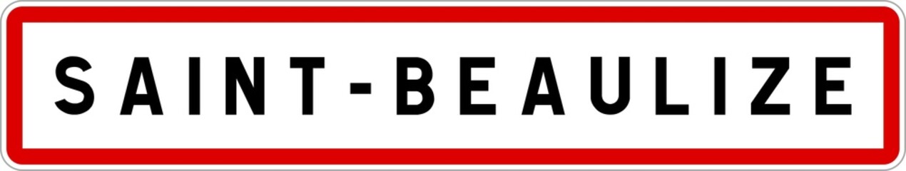 Panneau entrée ville agglomération Saint-Beaulize / Town entrance sign Saint-Beaulize