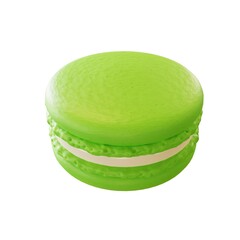 Green Macaron picture. 3d rendering.