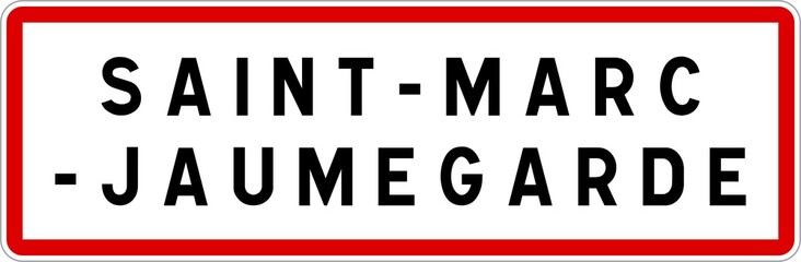 Panneau entrée ville agglomération Saint-Marc-Jaumegarde / Town entrance sign Saint-Marc-Jaumegarde