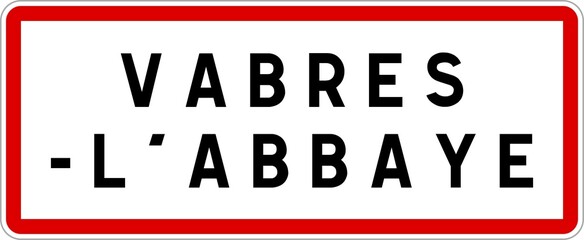 Panneau entrée ville agglomération Vabres-l'Abbaye / Town entrance sign Vabres-l'Abbaye