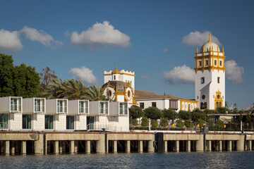 The Argentinian Pavilion of the 1929 Universal Exhibition from the Guadalquivir River  in Sevilla