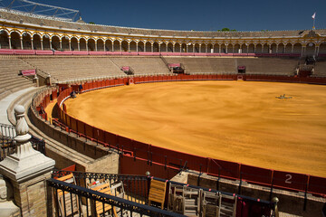 La Maestranza bullring arena and grandstand in Sevilla