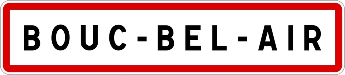 Panneau entrée ville agglomération Bouc-Bel-Air / Town entrance sign Bouc-Bel-Air