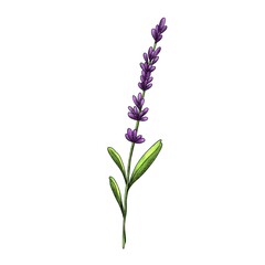 Lavender branch isolated on a white background
