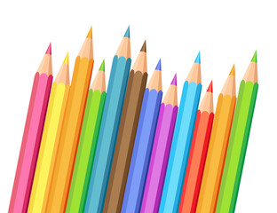 Realistic colorful pencil vector illustration isolated on white