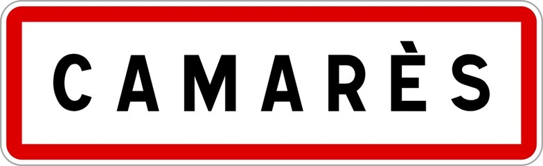 Panneau entrée ville agglomération Camarès / Town entrance sign Camarès