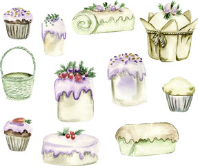 Watercolor easter cake 