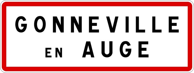 Panneau entrée ville agglomération Gonneville-en-Auge / Town entrance sign Gonneville-en-Auge