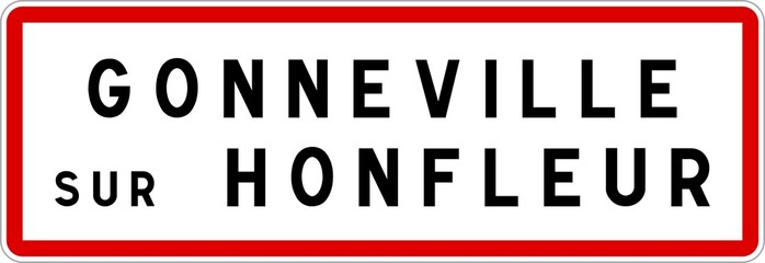 Panneau entrée ville agglomération Gonneville-sur-Honfleur / Town entrance sign Gonneville-sur-Honfleur