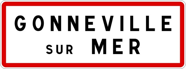 Panneau entrée ville agglomération Gonneville-sur-Mer / Town entrance sign Gonneville-sur-Mer