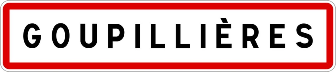 Panneau entrée ville agglomération Goupillières / Town entrance sign Goupillières