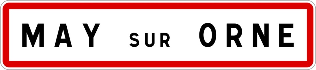 Panneau entrée ville agglomération May-sur-Orne / Town entrance sign May-sur-Orne