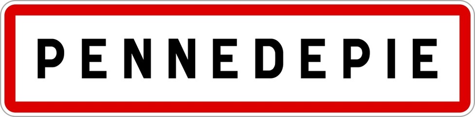 Panneau entrée ville agglomération Pennedepie / Town entrance sign Pennedepie