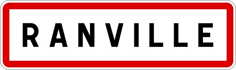 Panneau entrée ville agglomération Ranville / Town entrance sign Ranville