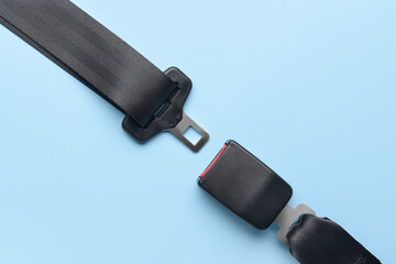 Seat belt on color background