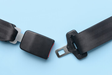 Seat belt on color background