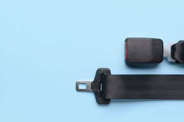 Seat belt on color background