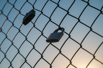 padlock on fence love lockdown