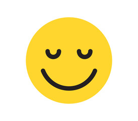 Simple emotion face and yellow cartoon emoji flat vector illustration.
