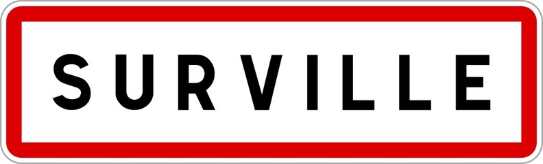 Panneau entrée ville agglomération Surville / Town entrance sign Surville