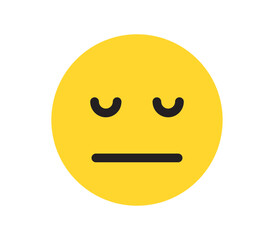 Simple emotion face and yellow cartoon emoji flat vector illustration.
