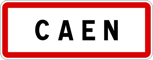 Panneau entrée ville agglomération Caen / Town entrance sign Caen