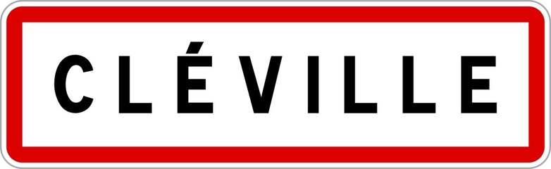 Panneau entrée ville agglomération Cléville / Town entrance sign Cléville