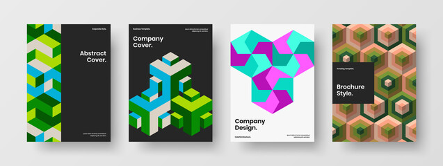Fototapeta premium Premium geometric pattern banner concept composition. Abstract company identity A4 design vector illustration bundle.