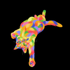 Cat vector pop art colorful