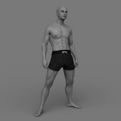 Fototapeta premium ハーフパンツの男性