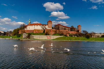 Naklejka na ściany i meble Wawel Castle, famous landmark in Krakow Poland. 