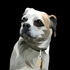 Dog and cat pop art illustration white background