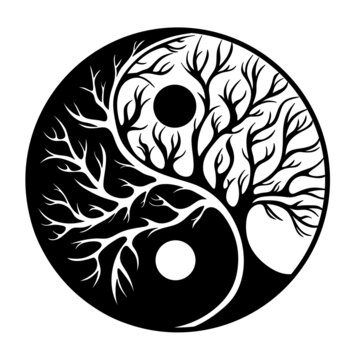 Yin and yang. Harmony symbol. Harmony with nature.