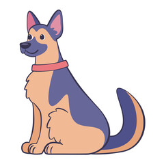 Isolated cute german shepherd dog breed cartoon Vector illustration