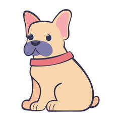 Isolated cute french bulldog dog breed cartoon Vector illustration