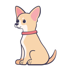 Isolated cute chihuahua dog breed cartoon Vector illustration