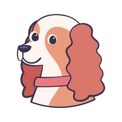 Isolated cute cocker spaniel dog breed cartoon Vector illustration
