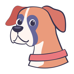 Isolated cute boxer dog breed cartoon Vector illustration