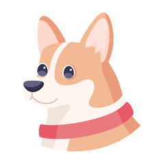 Isolated cute corgi dog breed cartoon Vector illustration
