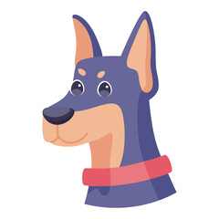 Isolated cute doberman dog breed cartoon Vector illustration
